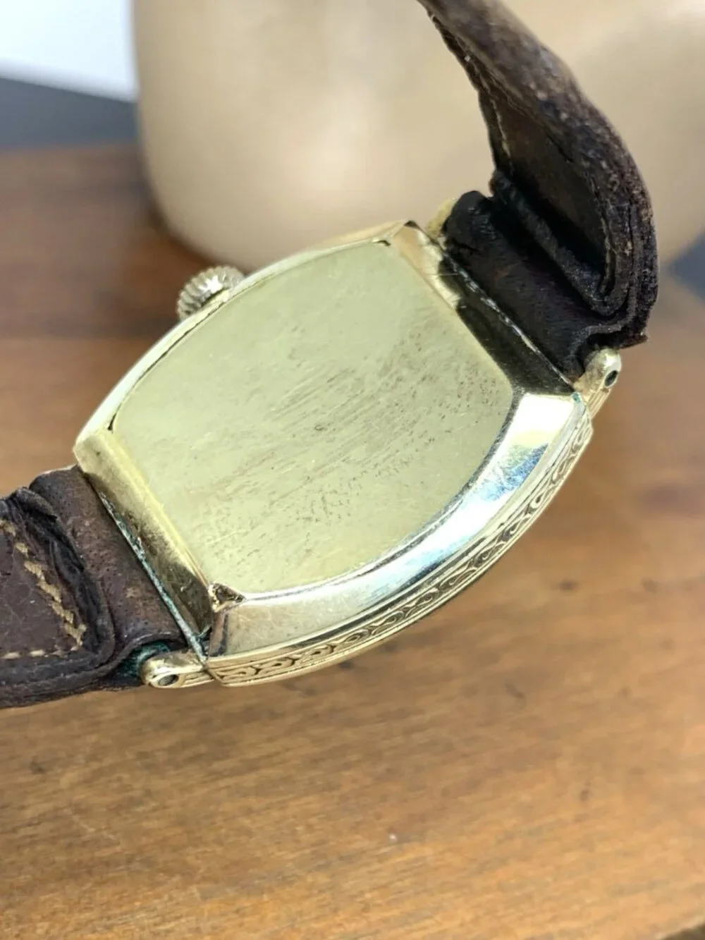 Bulova Men's Watch Vintage Waltham Manual Wind 14k Gold Filled Case Leather 28mm
